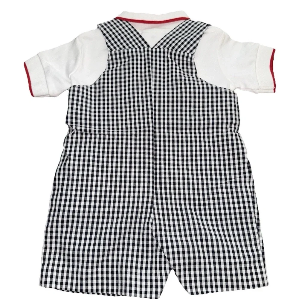 Eisman Smocked 6M 2 Piece Shorts‎ Outfit Cars Gingham Embroidered Classic Vtg? - Picture 2 of 6